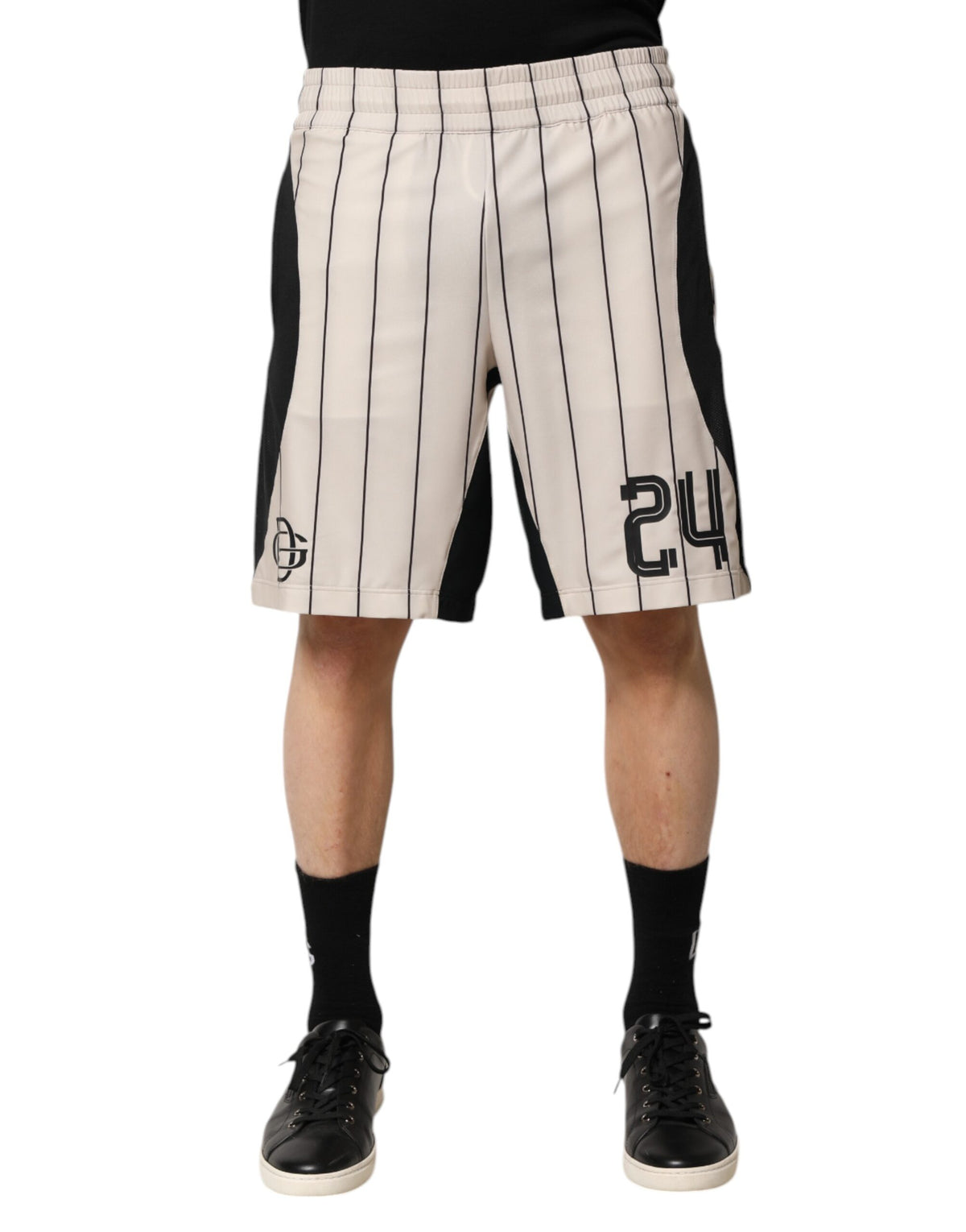 Dolce & Gabbana Off White Polyester DG Logo SweatMen's Men's Shorts