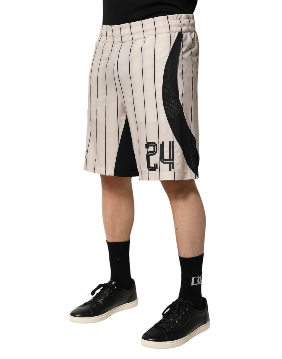 Dolce & Gabbana Off White Polyester DG Logo SweatMen's Men's Shorts