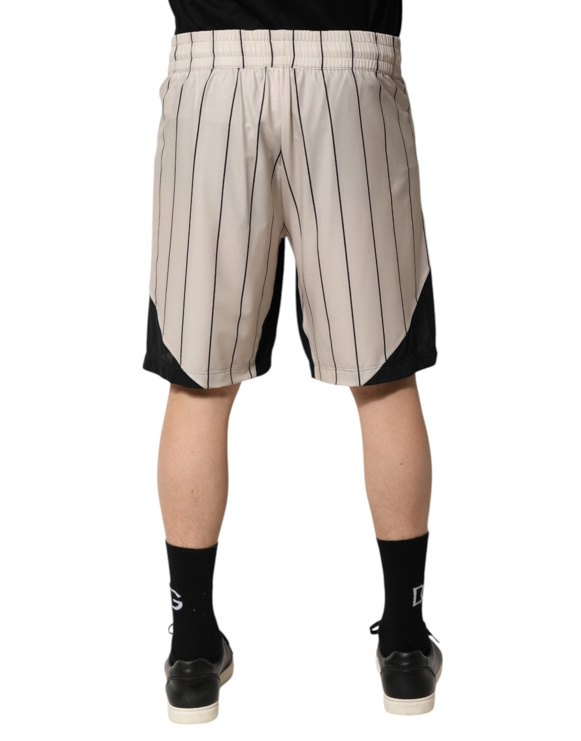 Dolce & Gabbana Off White Polyester DG Logo SweatMen's Men's Shorts
