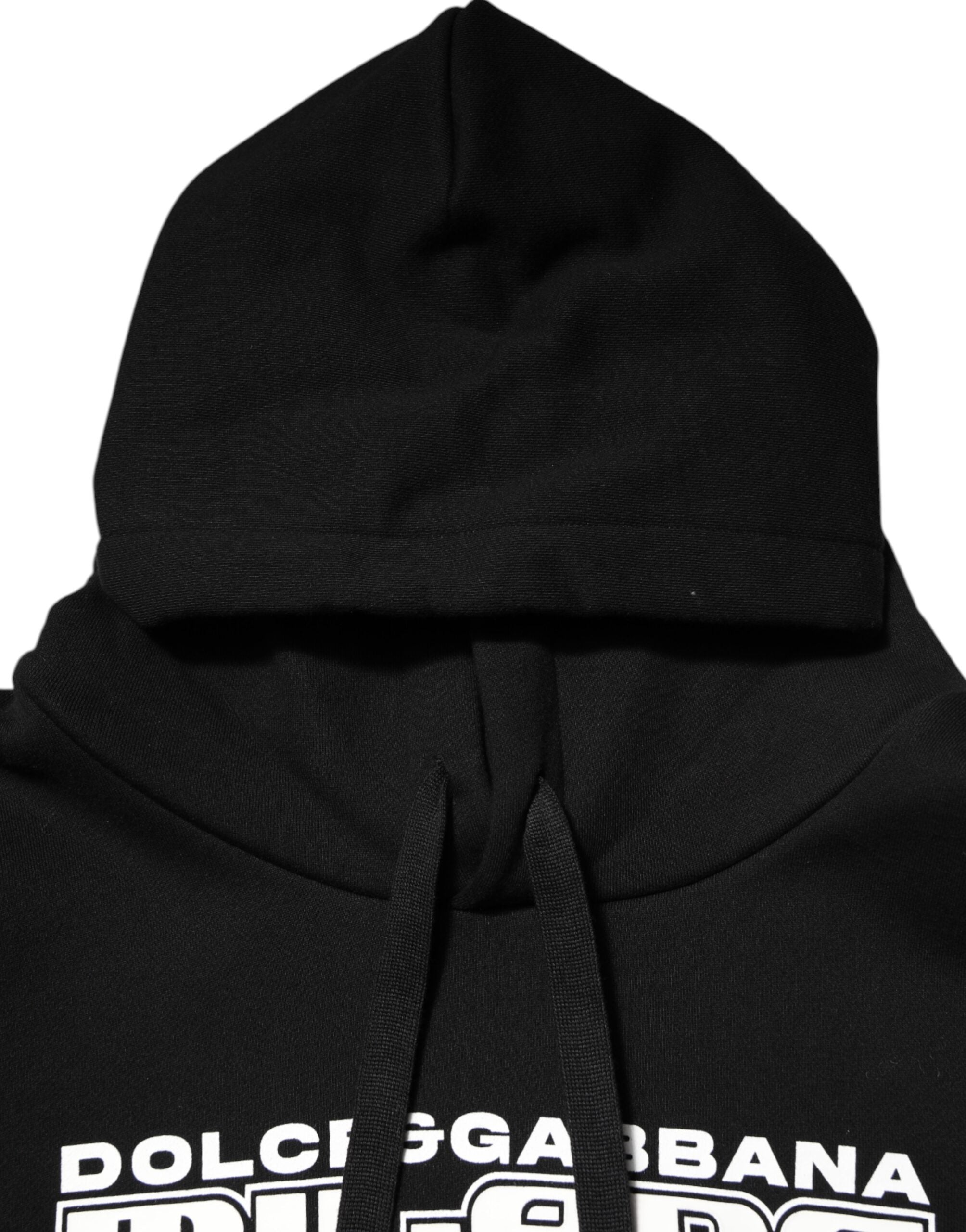 Dolce & Gabbana Black Cotton DG Milano Logo Print Hoodie Men's Sweater