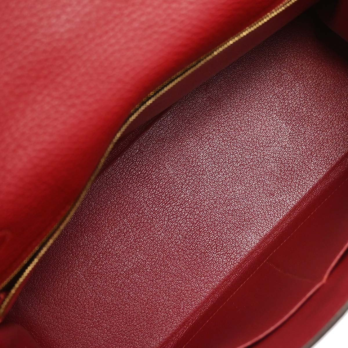 Hermes Kelly Red Togo With Gold Hardware Red Leather Handbag (Pre-Owned)