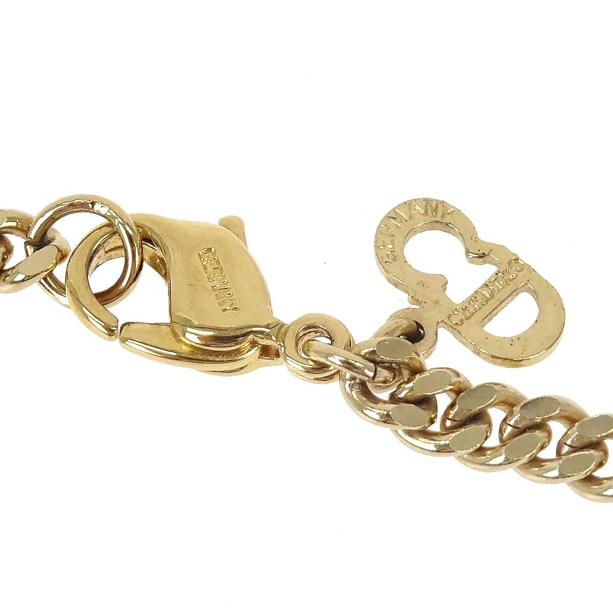 Christian Dior Cd Chain Link Metal Gold Gold_Plated Necklace Jewelry (Pre-Owned)