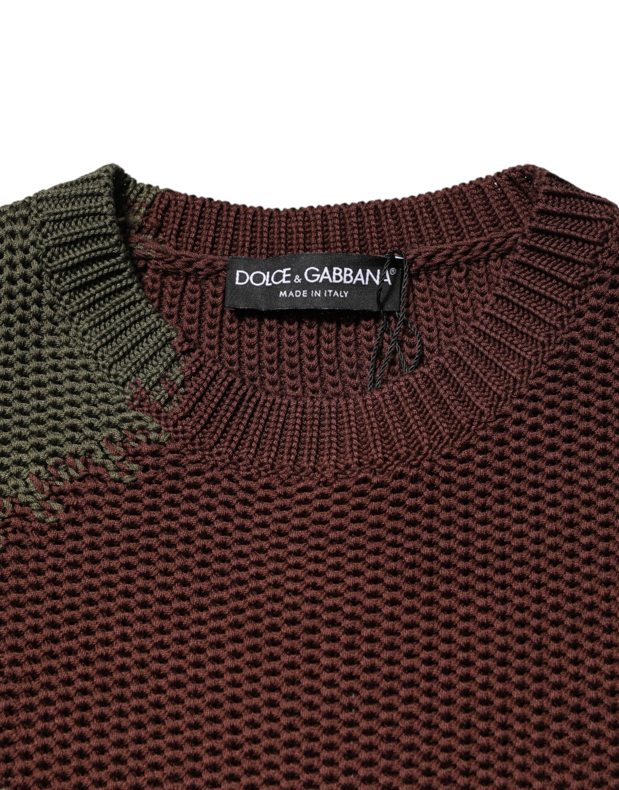 Dolce & Gabbana Multicolor Cotton Abstract Men Pullover Men's Sweater