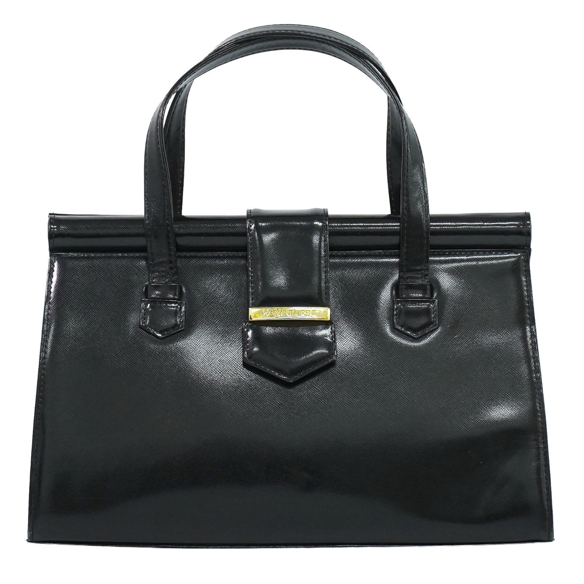 Saint Laurent Vintage Leather Black Leather Handbag (Pre-Owned)