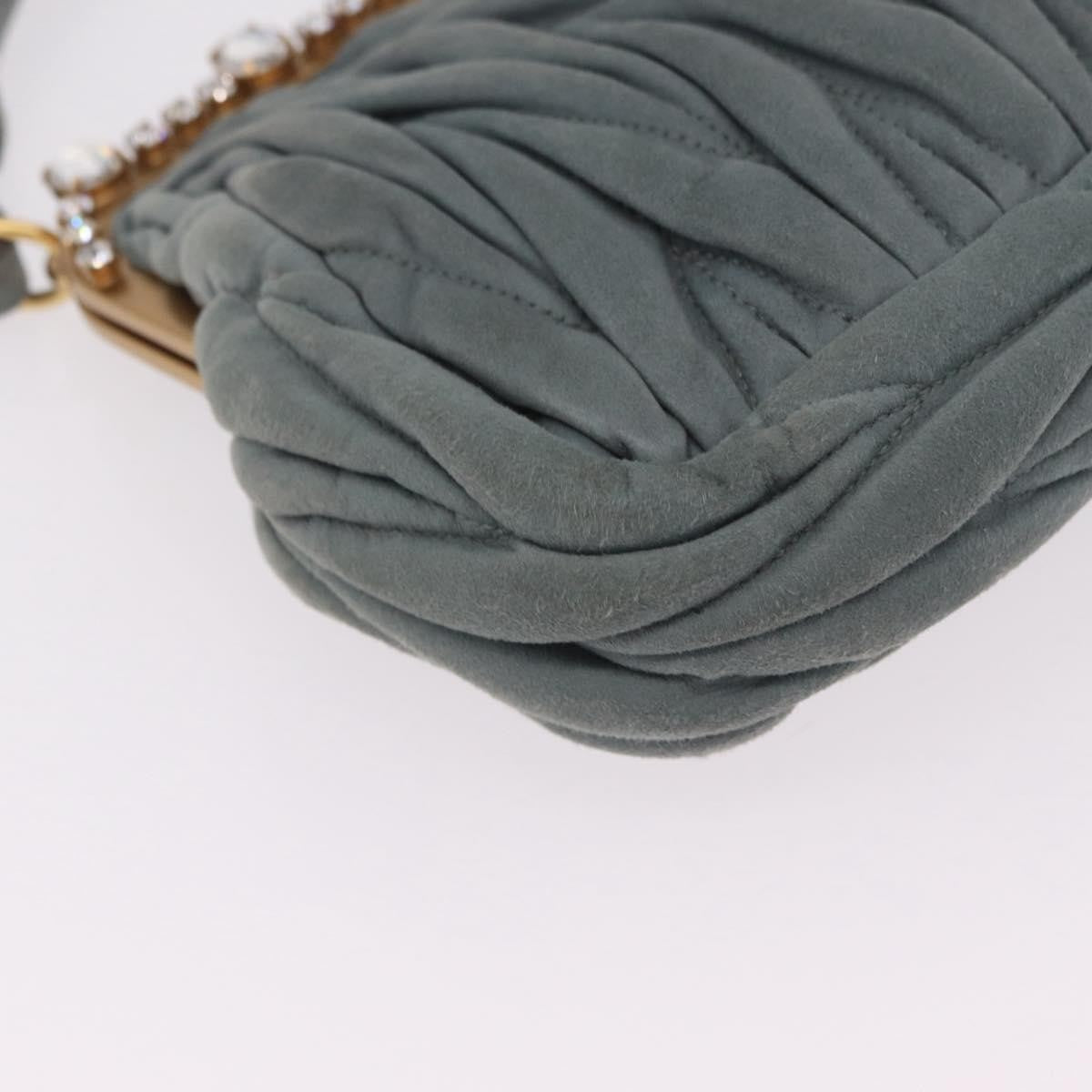 Miu Miu Matelassé Frame Clutch Matelassé Leather Gray Suede Clutche & Pouche Bag (Pre-Owned)