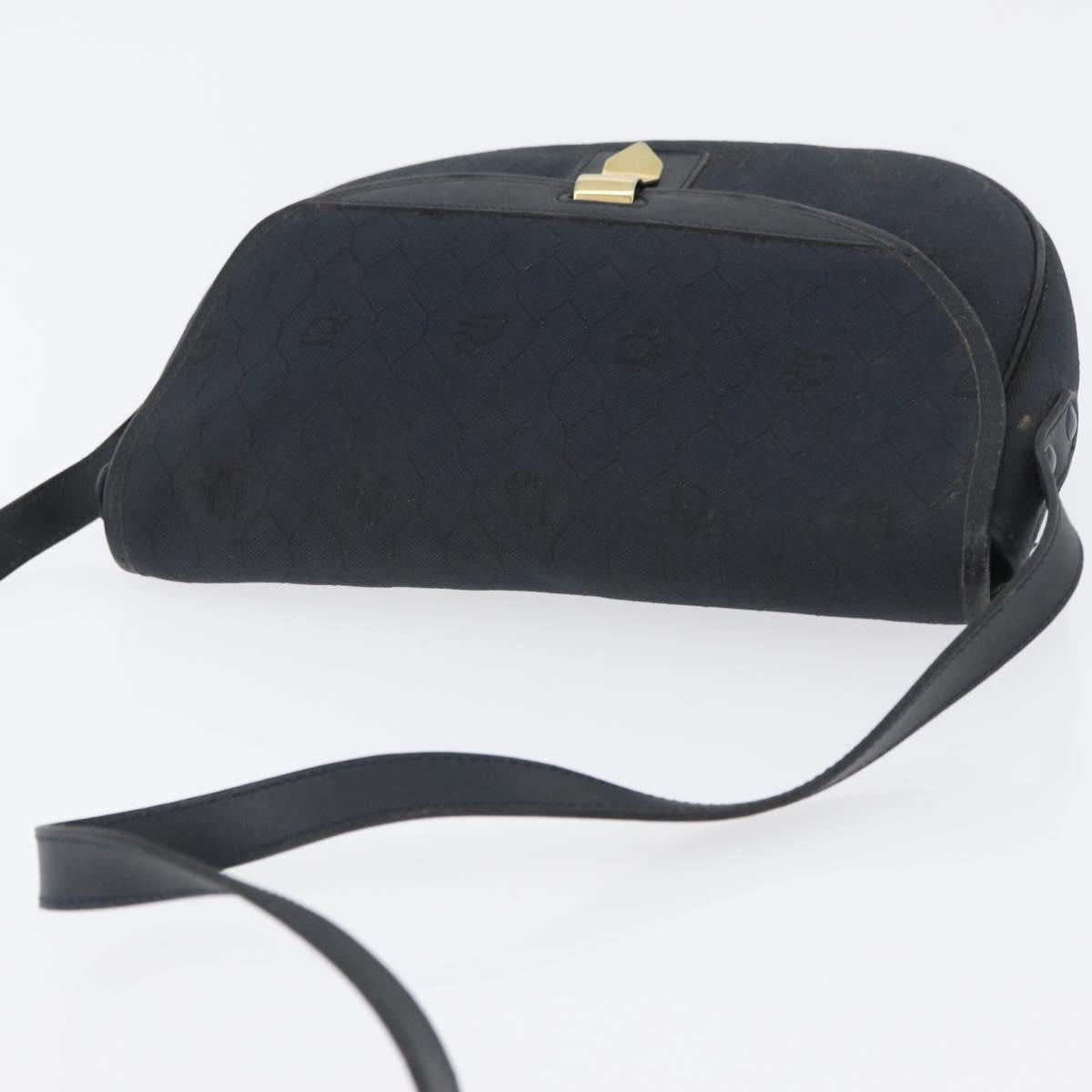 Christian Dior Vintage Honeycomb Flap Canvas And Leather Black Canvas Shoulder Bag Bag (Pre-Owned)