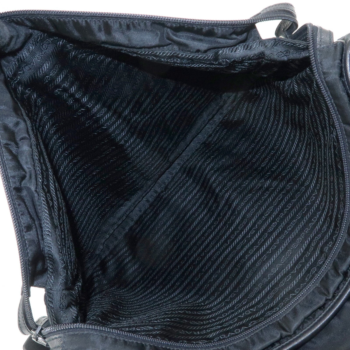 Prada Buckle Messenger Tessuto Black Nylon Handbag (Pre-Owned)