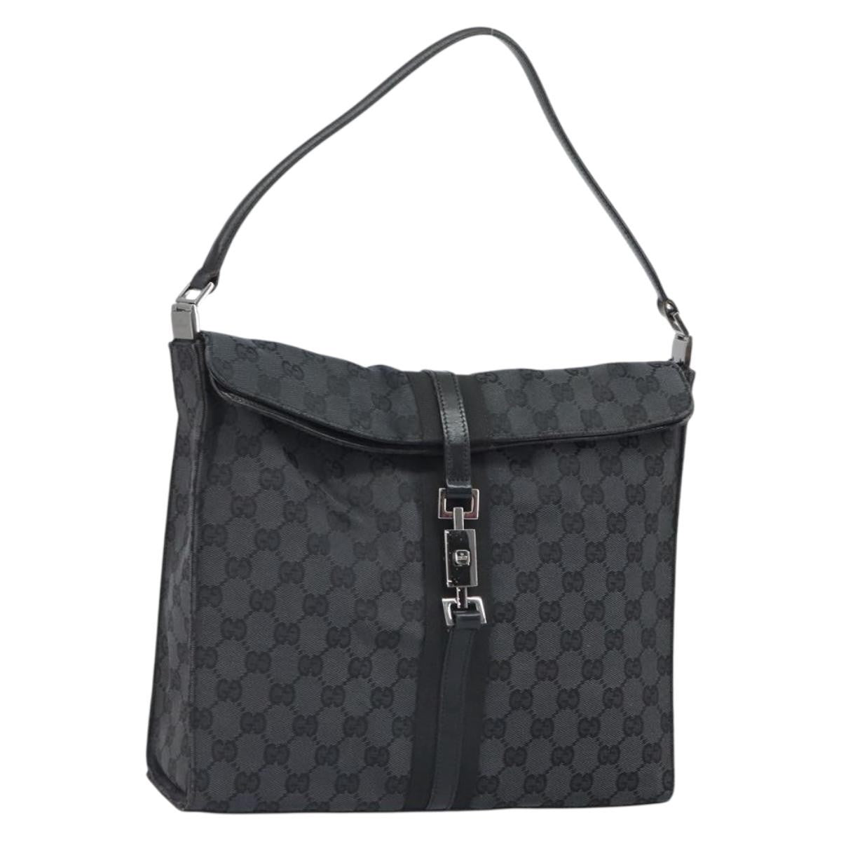 Gucci Jackie Gg Canvas Black Canvas Tote Bag Bag (Pre-Owned)