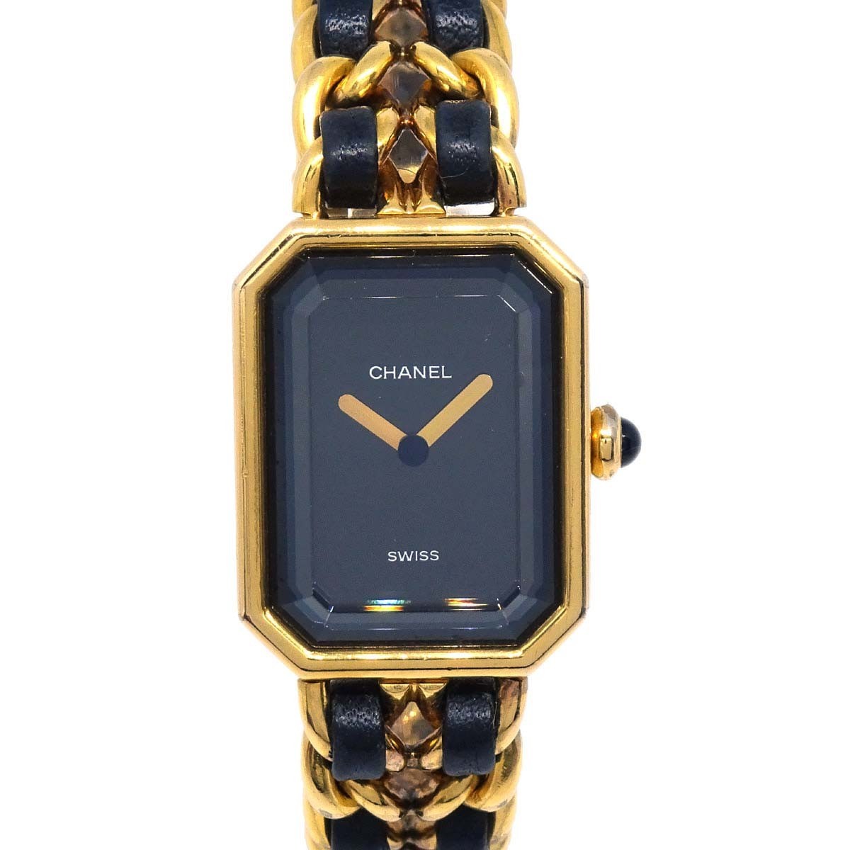 Chanel Premiere Rock Quartz Plated Metal And Leather Watch (Pre-Owned)