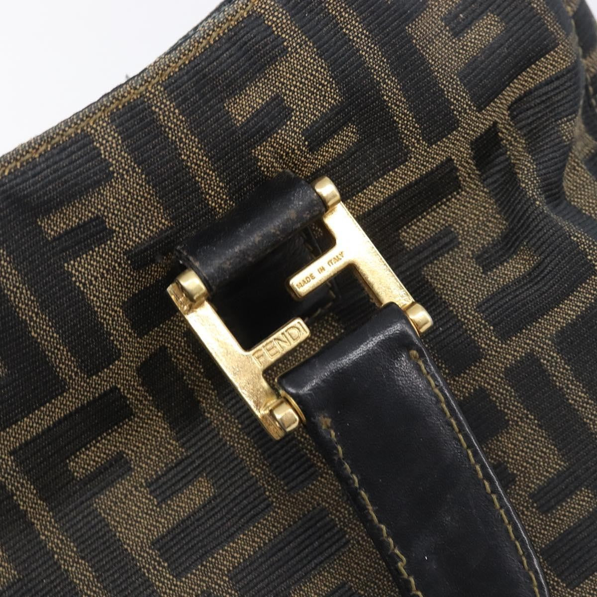 Fendi Vintage Ff Handle Zucca Canvas Brown Canvas Tote Bag Bag (Pre-Owned)
