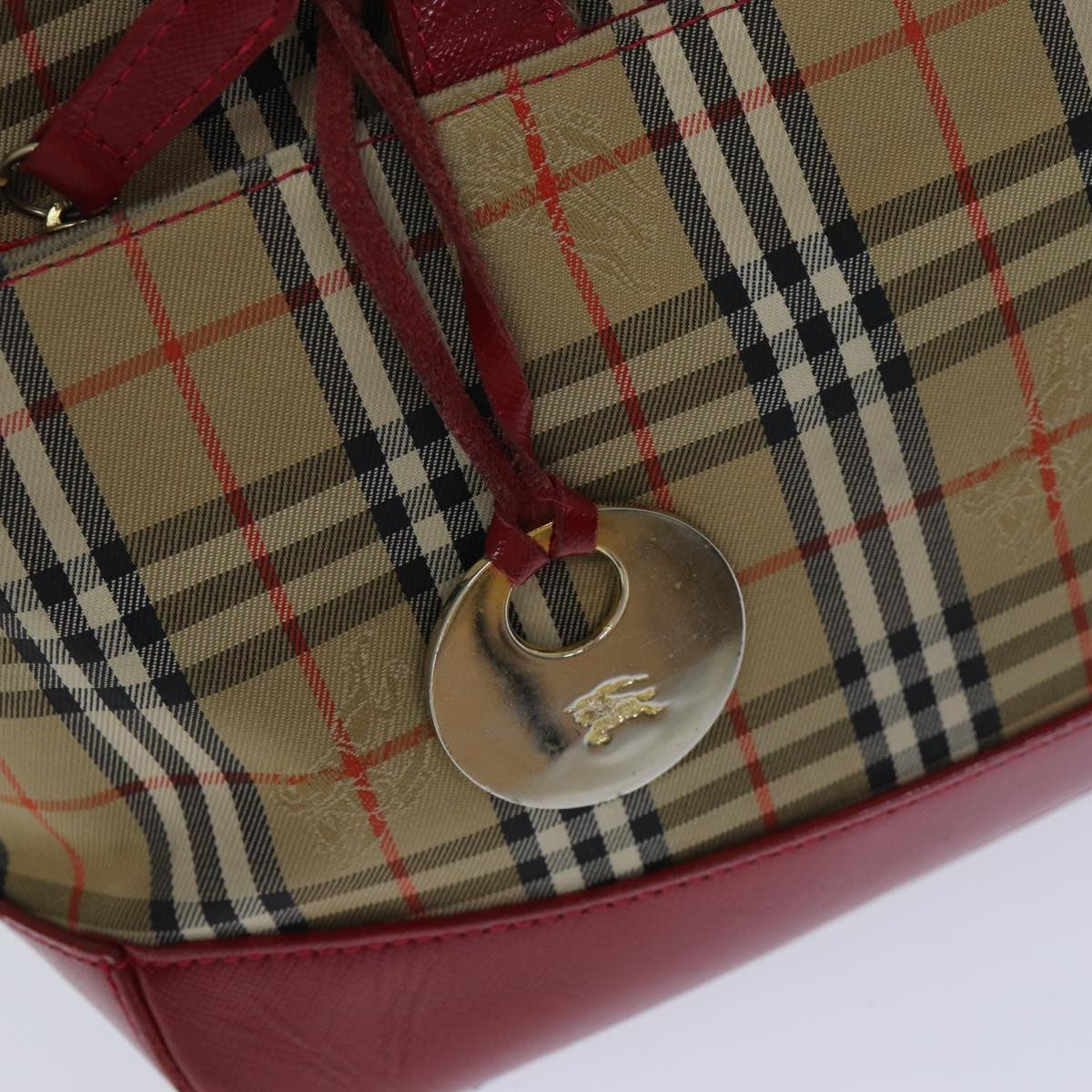 Burberry Nova Check Nova Check Canvas Beige Canvas Handbag (Pre-Owned)