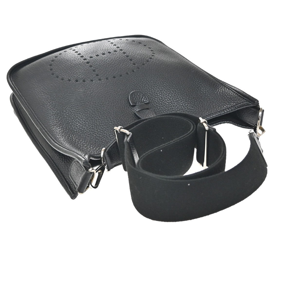 Hermes Evelyne Bag Gen Iii Clemence Black Leather Shoulder Bag Bag (Pre-Owned)