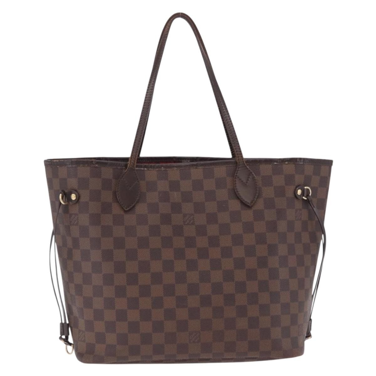 Louis Vuitton Neverfull Damier Ebene Brown Canvas Tote Bag Bag (Pre-Owned)