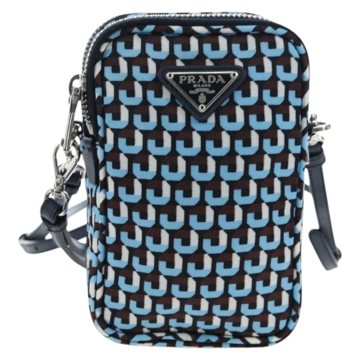Prada Vintage Tessuto Blue Nylon Shoulder Bag Bag (Pre-Owned)