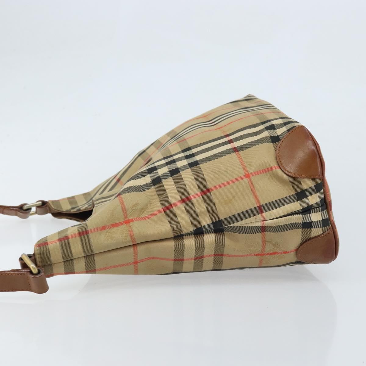 Burberry Nova Check Canvas And Leather Beige Canvas Shoulder Bag Bag (Pre-Owned)