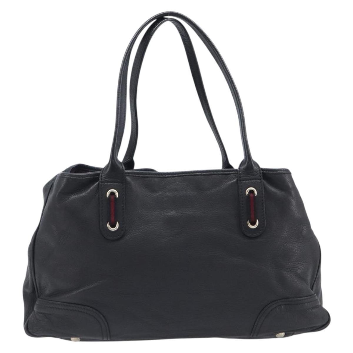 Gucci Princy Leather Black Leather Tote Bag Bag (Pre-Owned)