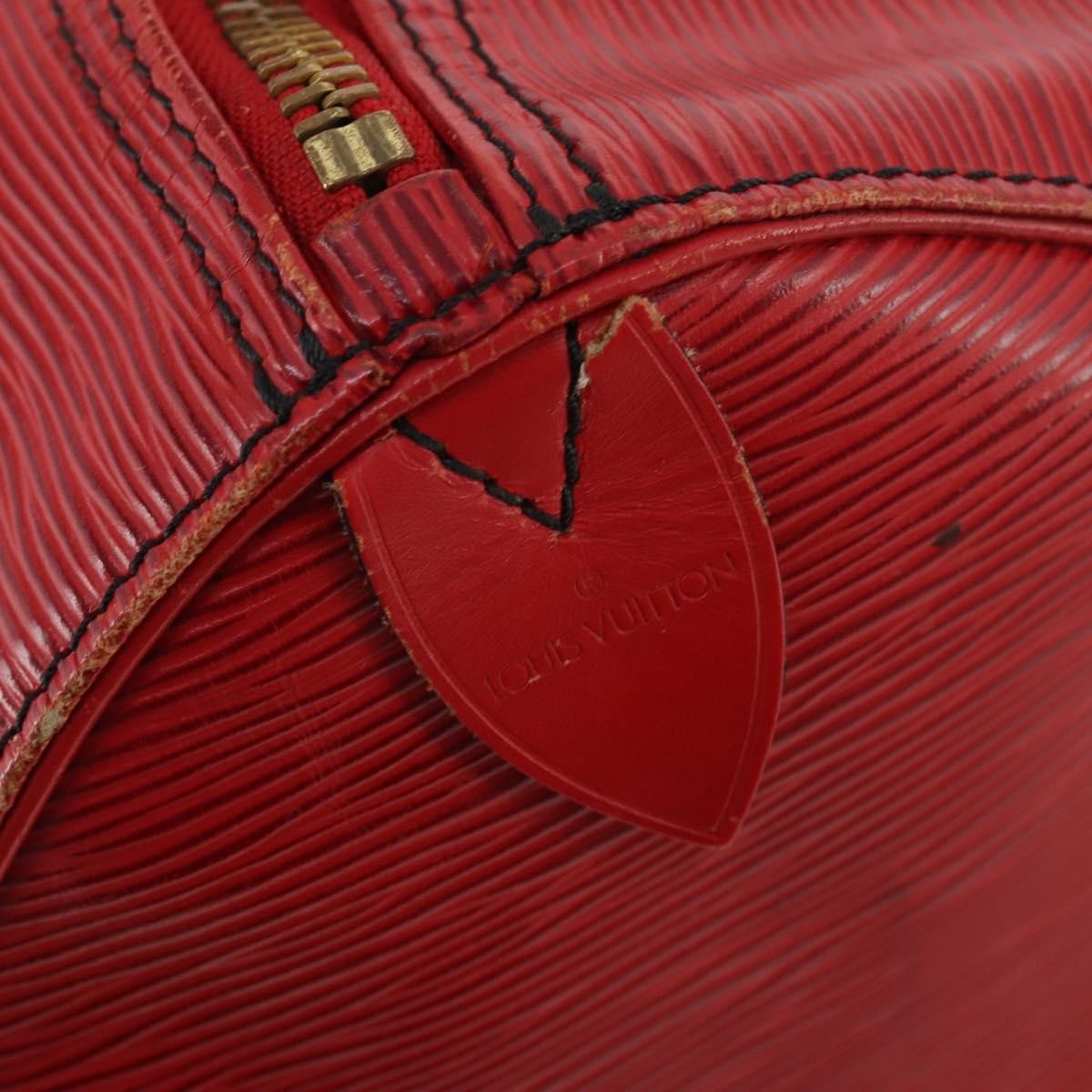 Louis Vuitton Keepall Epi Leather Red Leather Travel Bag Bag (Pre-Owned)