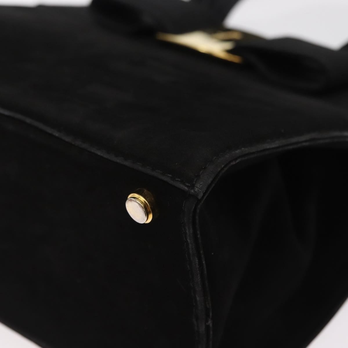 Salvatore Ferragamo Convertible Vara Bow Suede Black Suede Handbag (Pre-Owned)