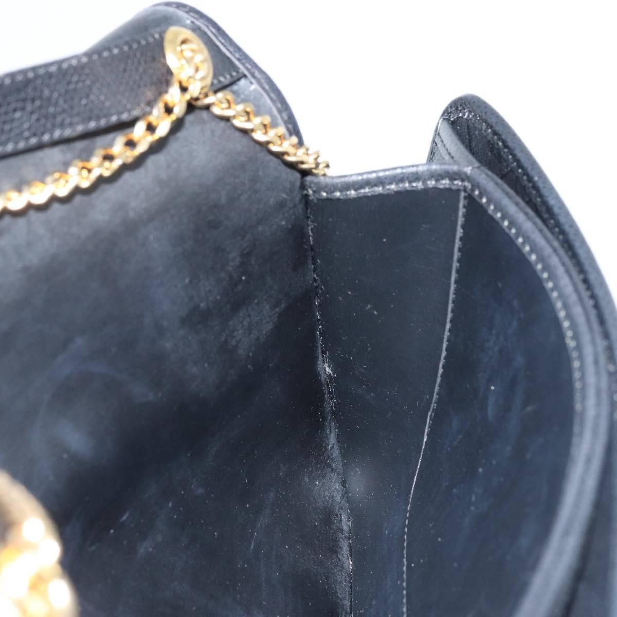Christian Dior Vintage Honeycomb Chain Canvas Black Canvas Shoulder Bag Bag (Pre-Owned)