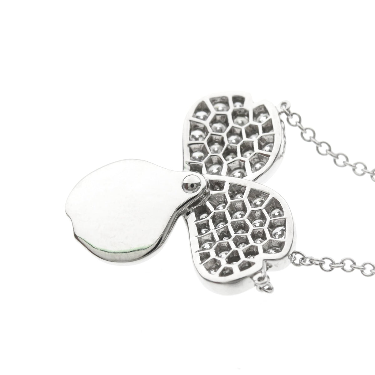 Tiffany & Co. Paper Flowers Pendant Platinum With Pave Diamonds Silver Platinum Necklace Jewelry (Pre-Owned)