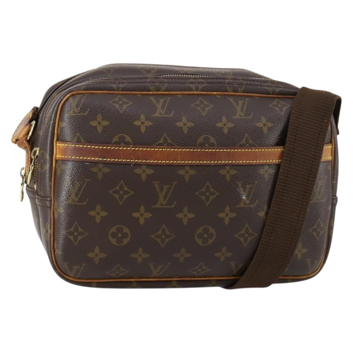 Louis Vuitton Reporter Monogram Canvas Brown Canvas Shoulder Bag Bag (Pre-Owned)