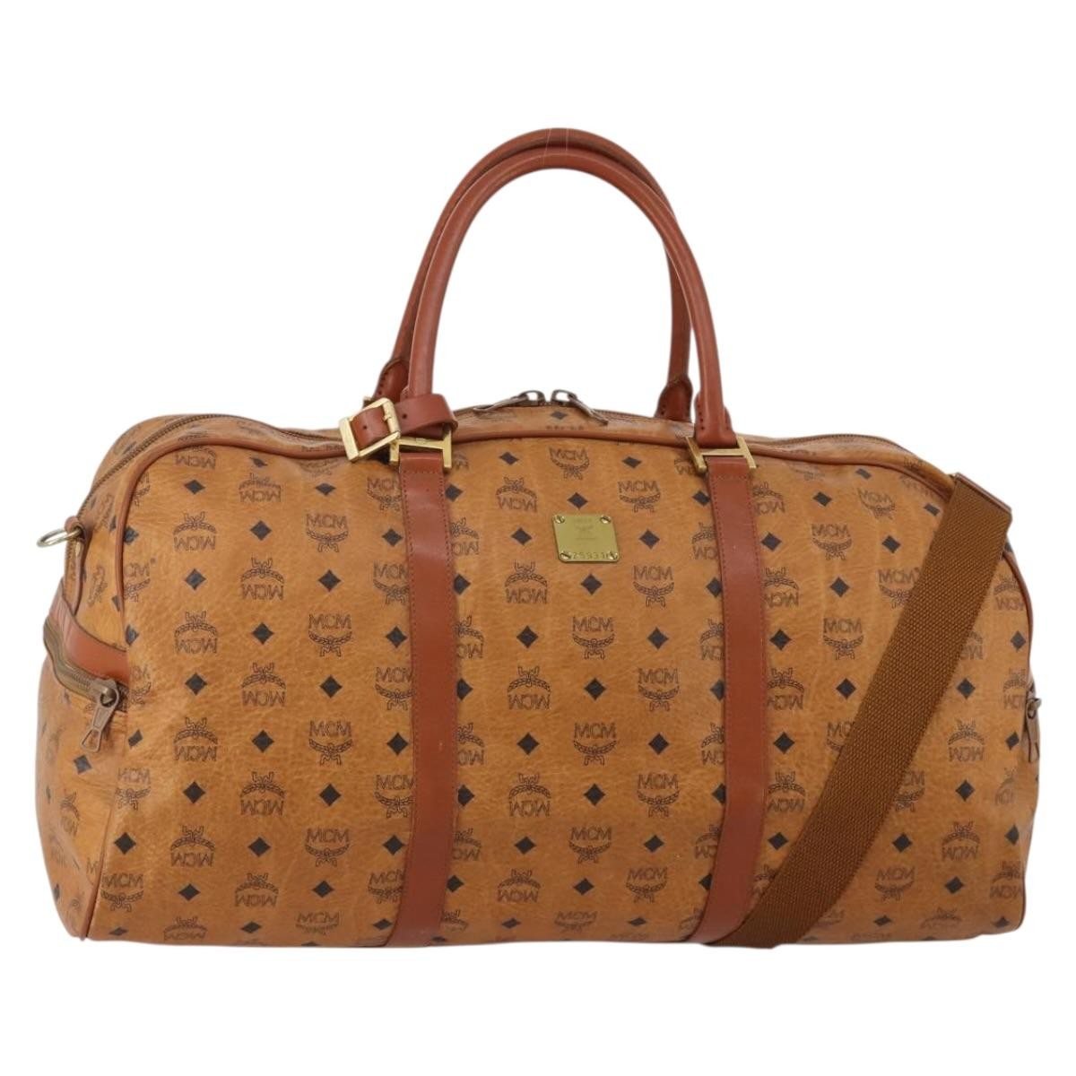 MCM Vicetos Leather Brown Leather Travel Bag Bag (Pre-Owned)