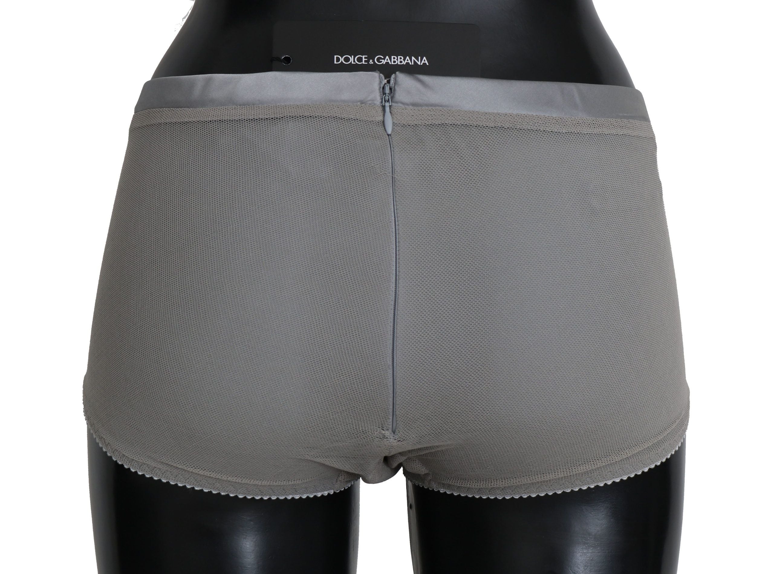 Dolce & Gabbana Shimmering Silver Stretch Cotton Women's Underwear