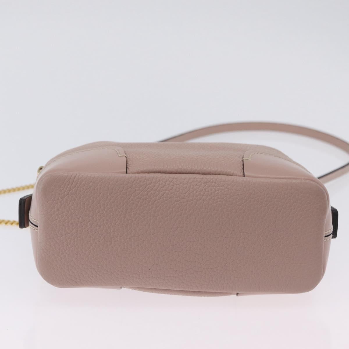 Chloe Daria Chain Leather Pink Leather Handbag (Pre-Owned)