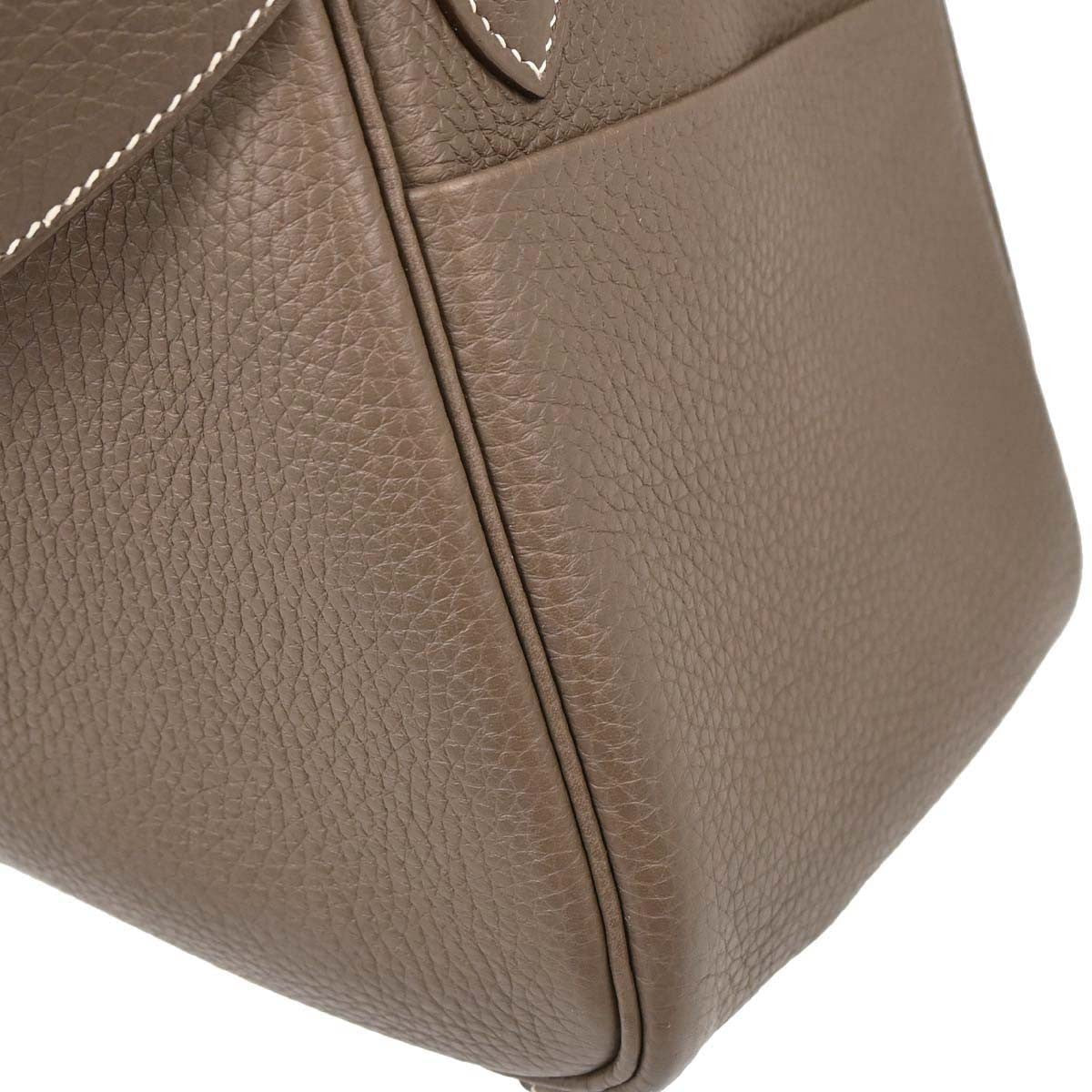 Hermes Lindy Clémence Gray Leather Shoulder Bag Bag (Pre-Owned)