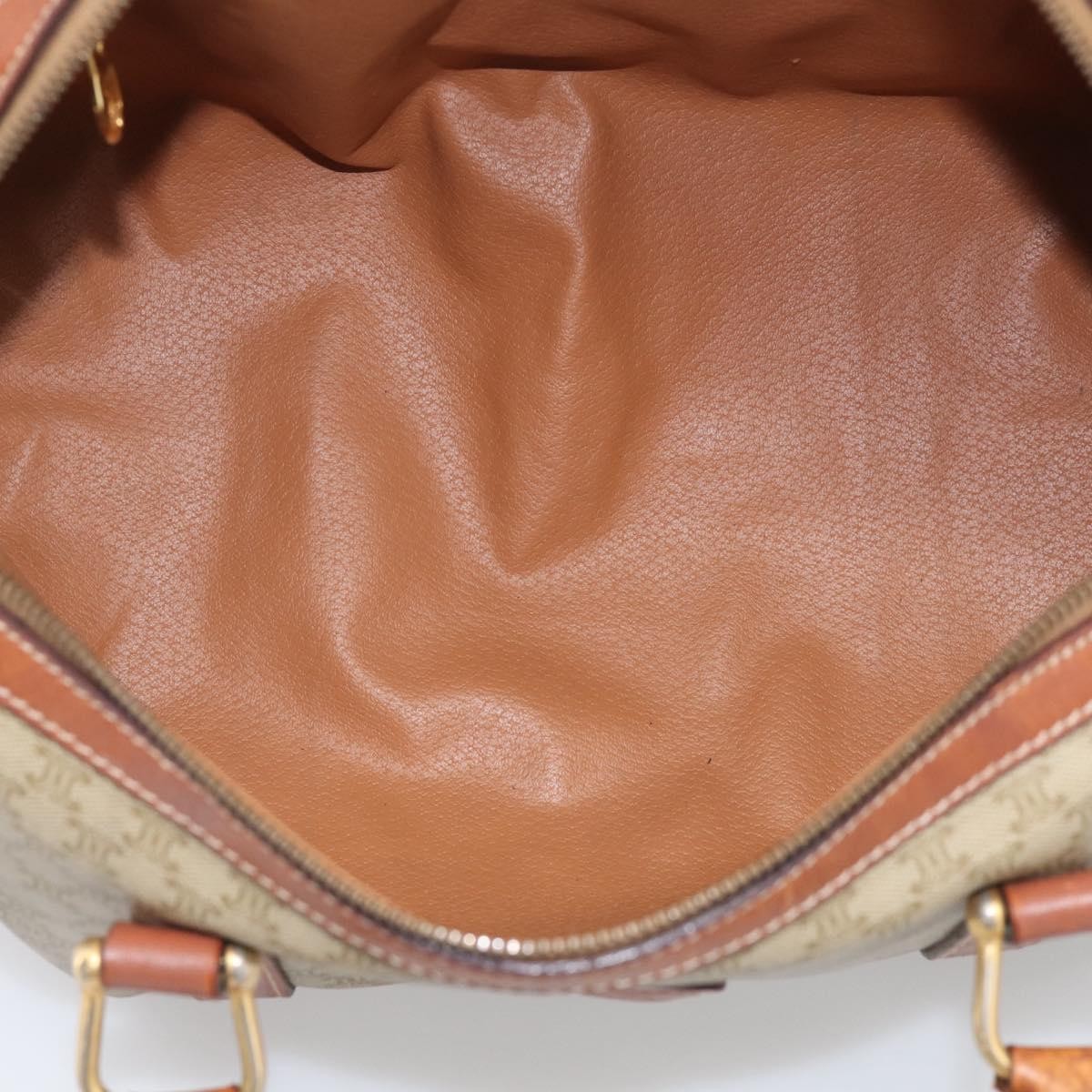 Celine Macadam Macadam With Leather Beige Canvas Tote Bag Bag (Pre-Owned)