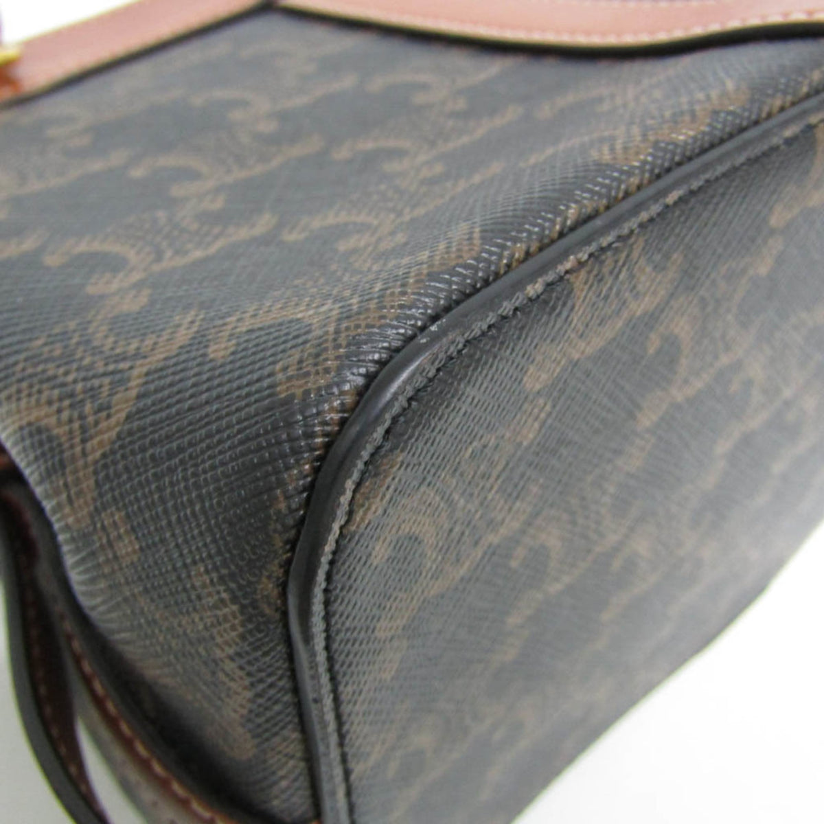 Celine Teen Cabas De France Triomphe Coated Canvas Brown Canvas Handbag (Pre-Owned)