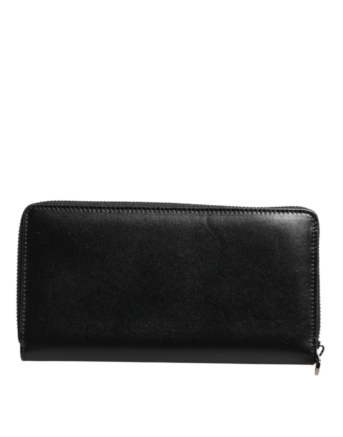 Dolce & Gabbana Black Leather DG Plaque Zip Around Continental Men's Wallet (Pre-Owned)