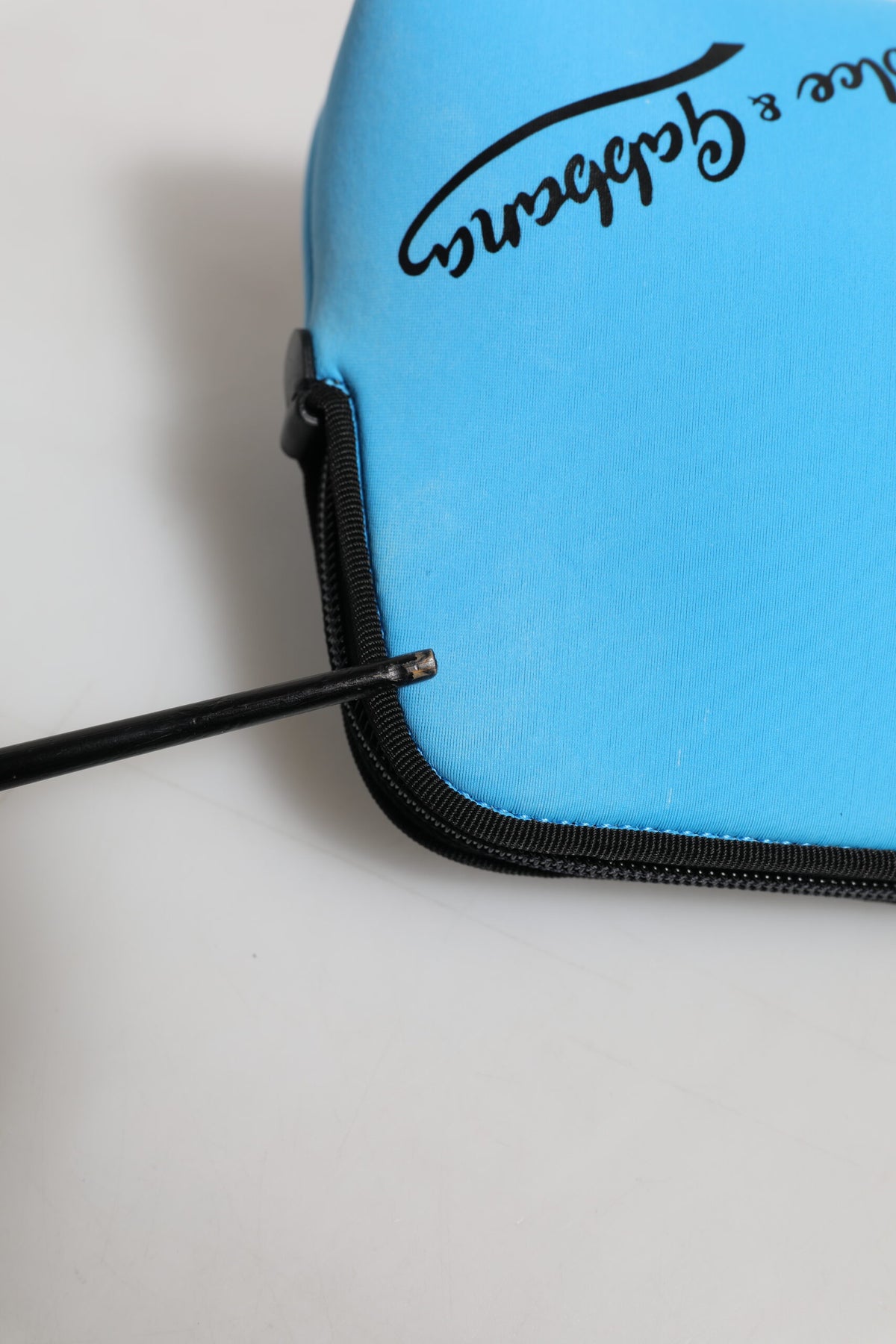 Dolce & Gabbana Blue Nylon DG Logo Print Clutch Zip Pouch Women's Bag (Pre-Owned)