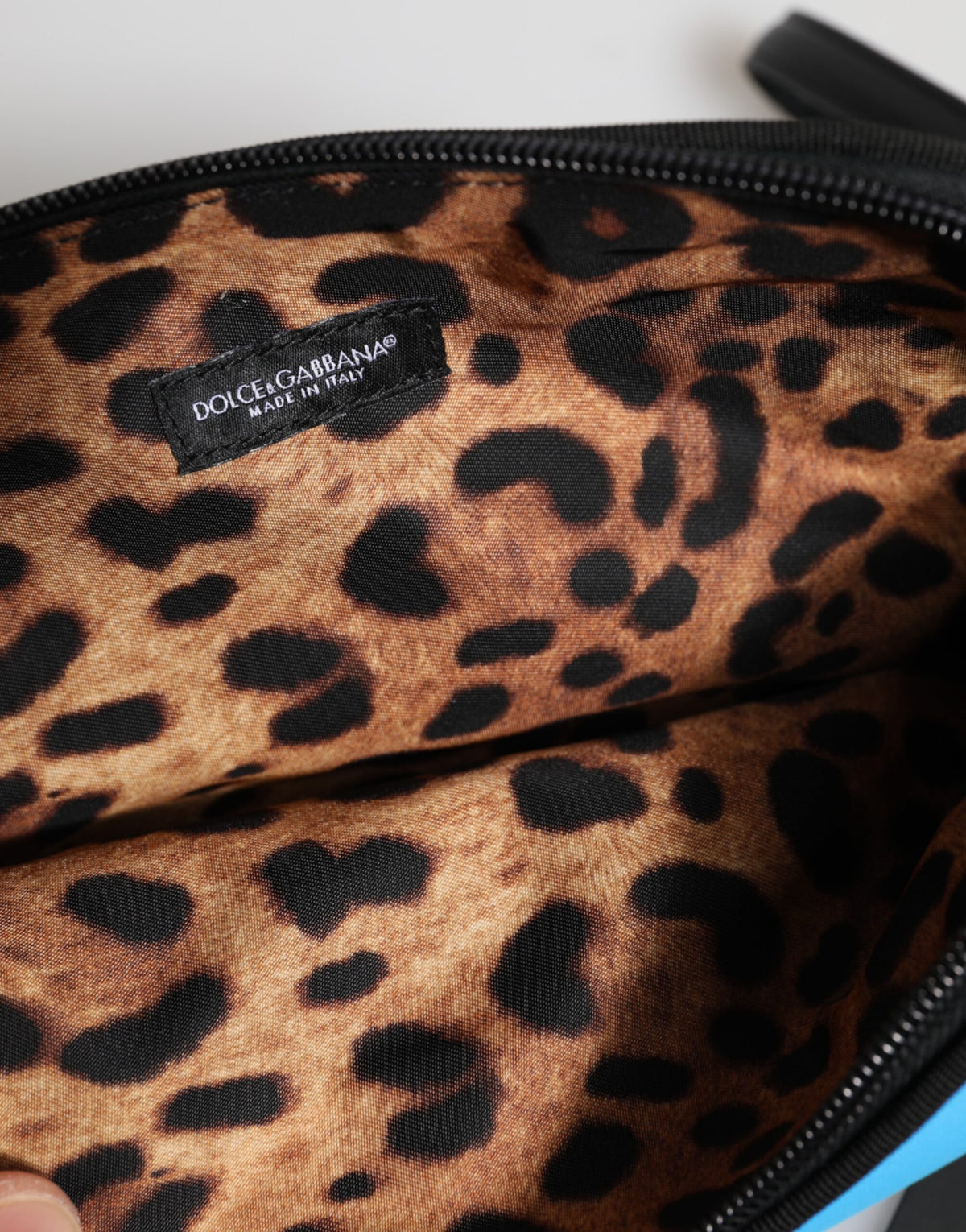 Dolce & Gabbana Blue Nylon DG Logo Print Clutch Zip Pouch Women's Bag (Pre-Owned)