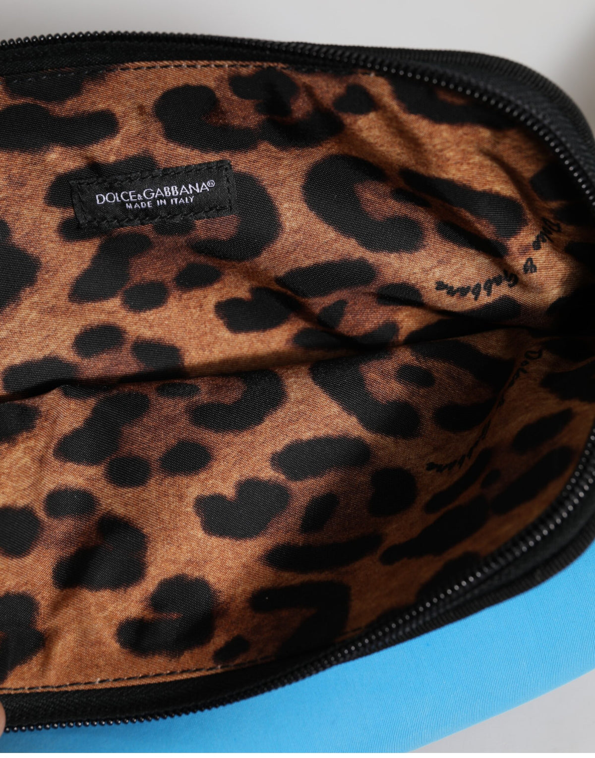 Dolce & Gabbana Blue Nylon DG Logo Print Clutch Zip Pouch Women's Bag (Pre-Owned)
