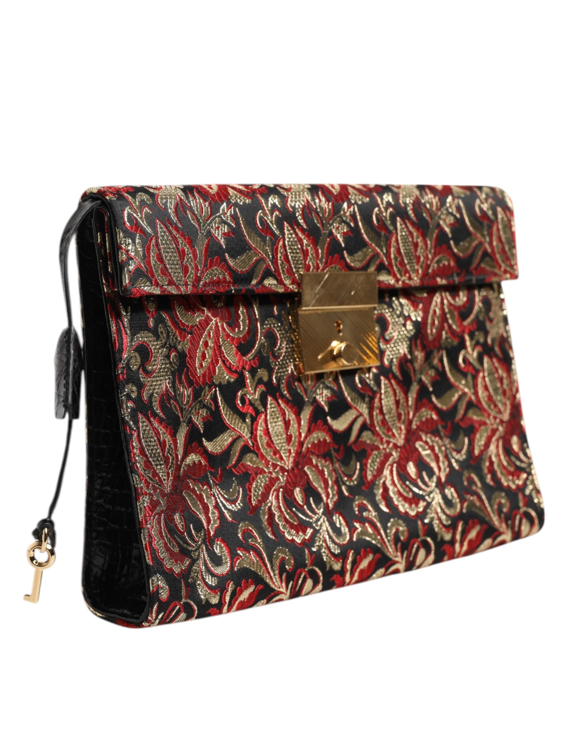 Dolce & Gabbana Multicolor Jacquard Floral Document Briefcase Women's Bag