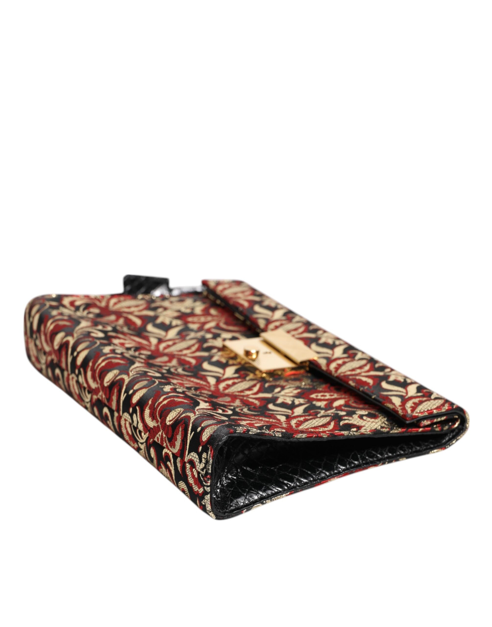 Dolce & Gabbana Multicolor Jacquard Floral Document Briefcase Women's Bag