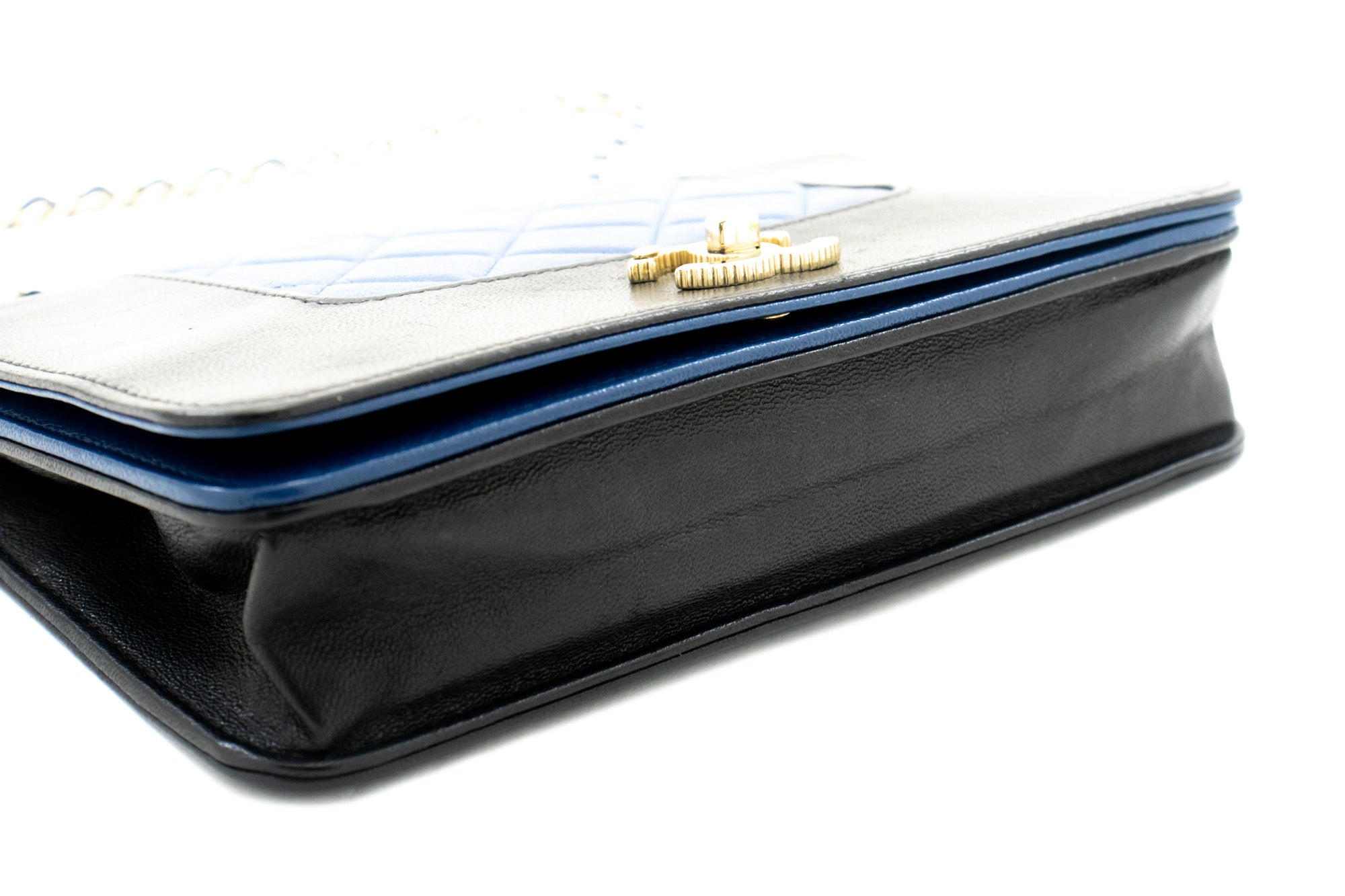 Chanel Wallet On Chain Blue Leather Wallet (Pre-Owned)