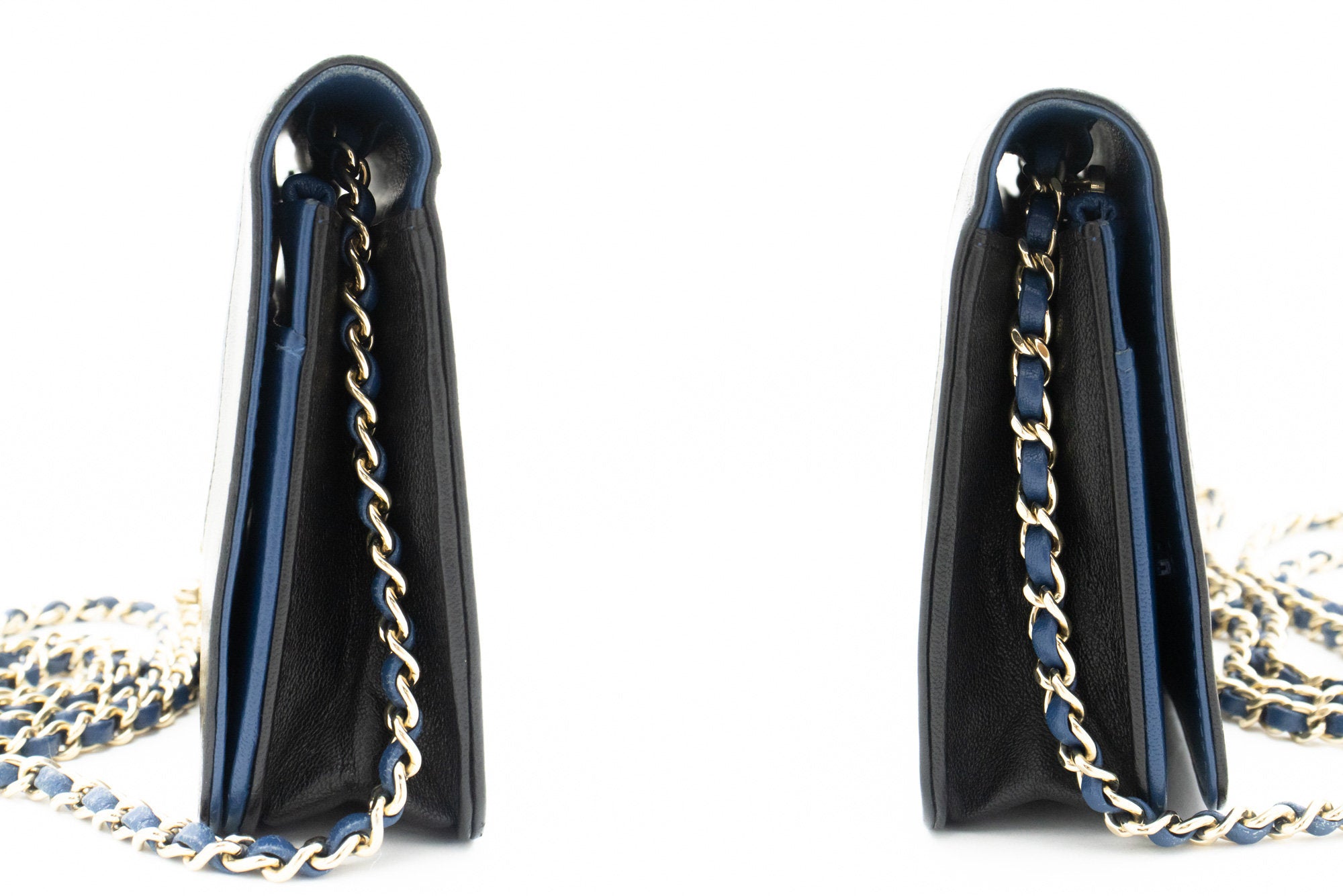 Chanel Wallet On Chain Blue Leather Wallet (Pre-Owned)