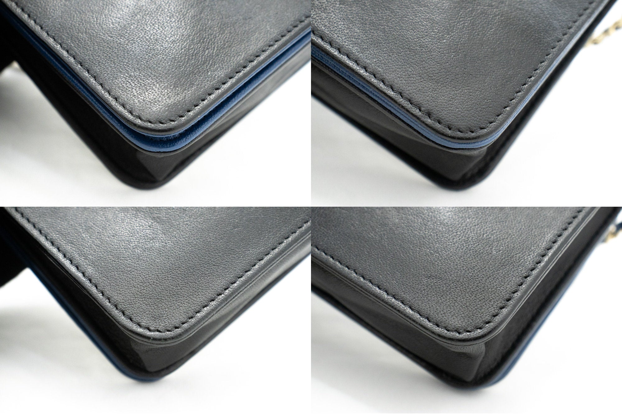 Chanel Wallet On Chain Blue Leather Wallet (Pre-Owned)