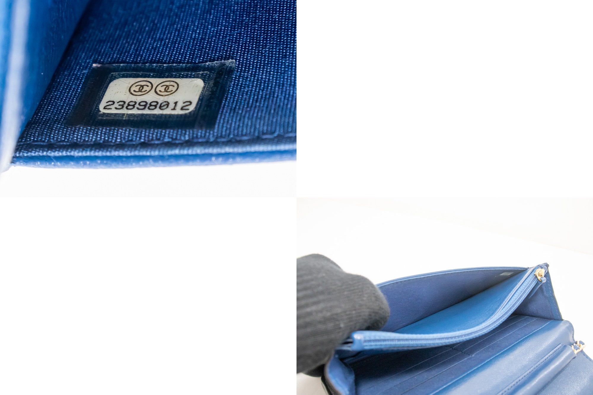 Chanel Wallet On Chain Blue Leather Wallet (Pre-Owned)