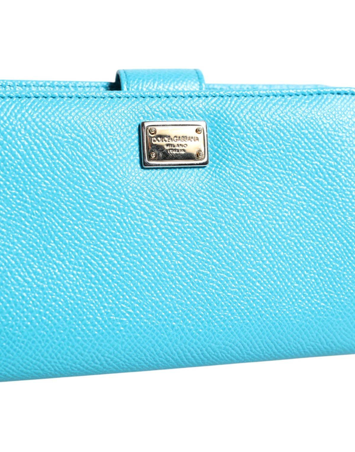 Dolce & Gabbana Light Blue Leather Bifold Continental Clutch Women's Wallet