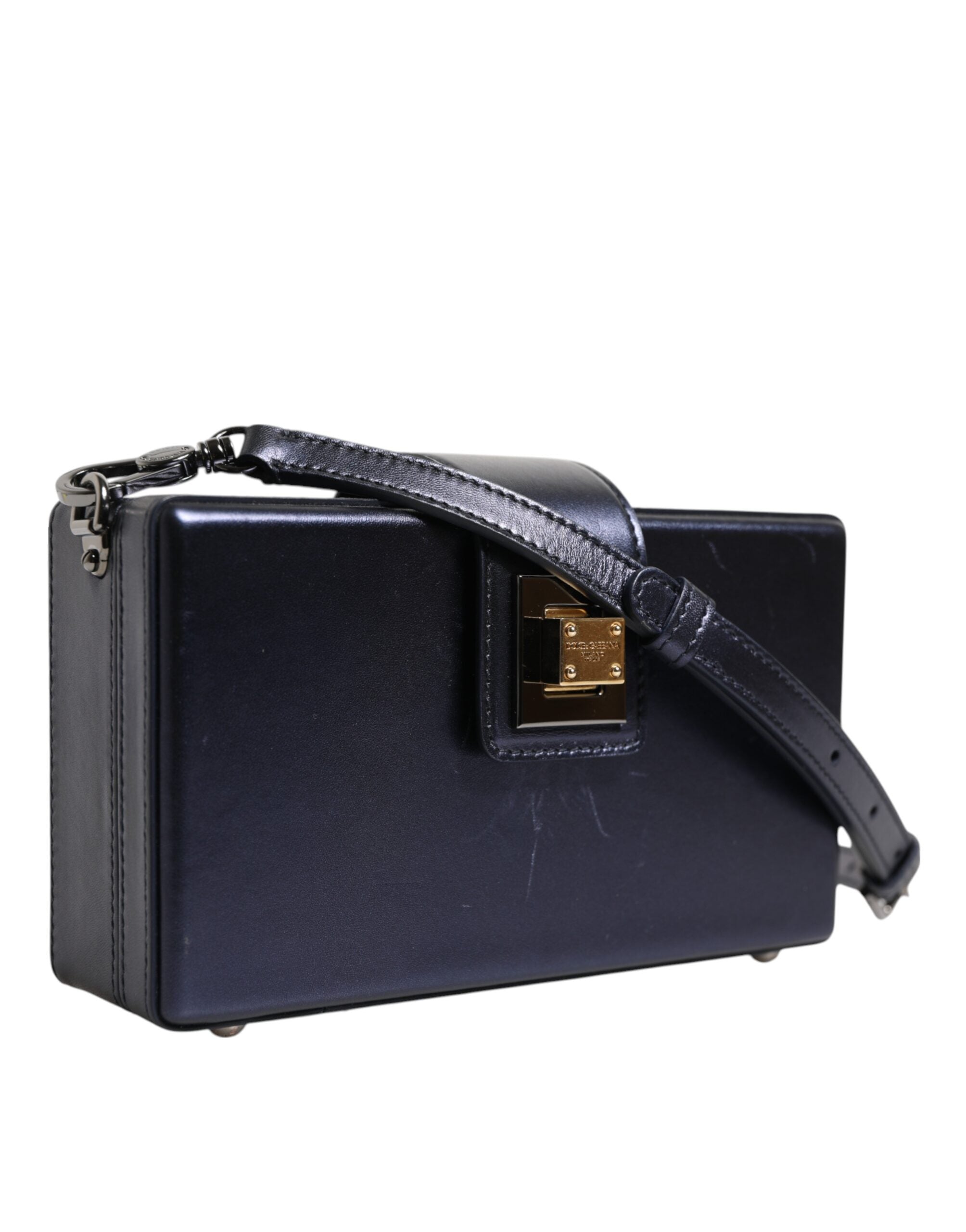 Dolce & Gabbana Blue DG BOX Lambskin Leather Crossbody Strap Women's Bag (Pre-Owned)