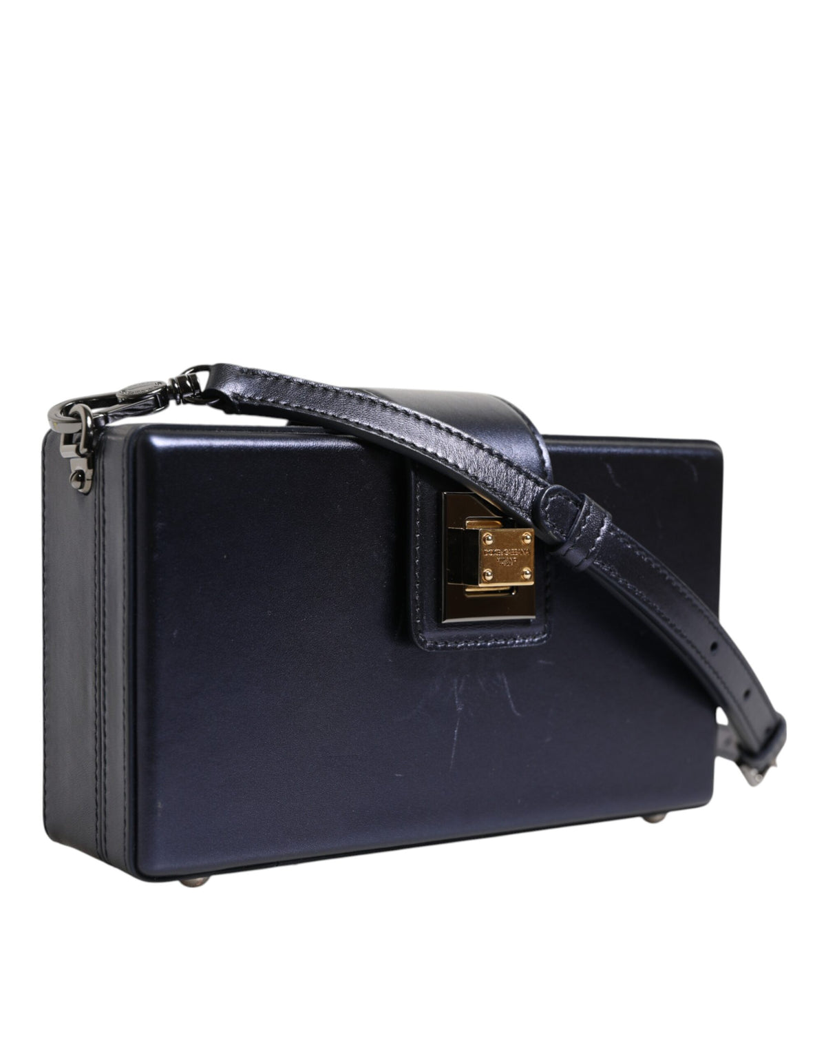 Dolce & Gabbana Blue DG BOX Lambskin Leather Crossbody Strap Women's Bag (Pre-Owned)