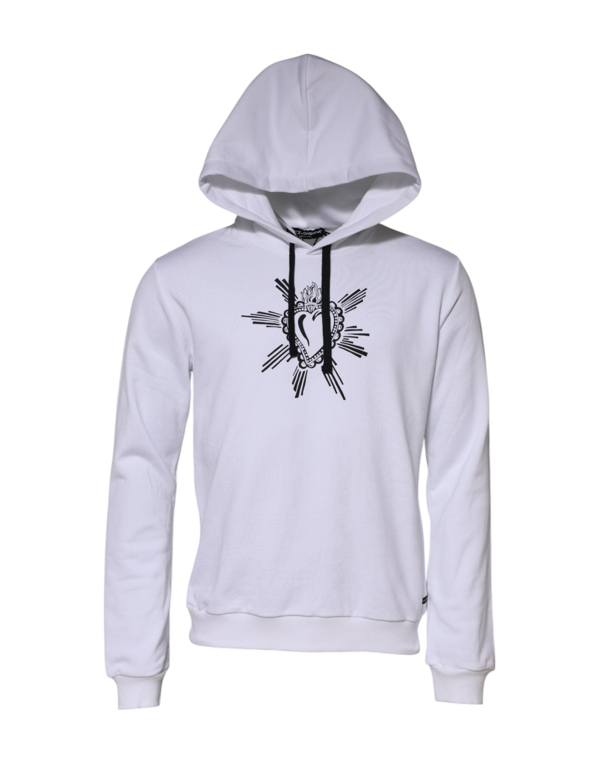 Dolce & Gabbana White Sacred Heart Hooded Sweatshirt Men's Sweater (Pre-Owned)
