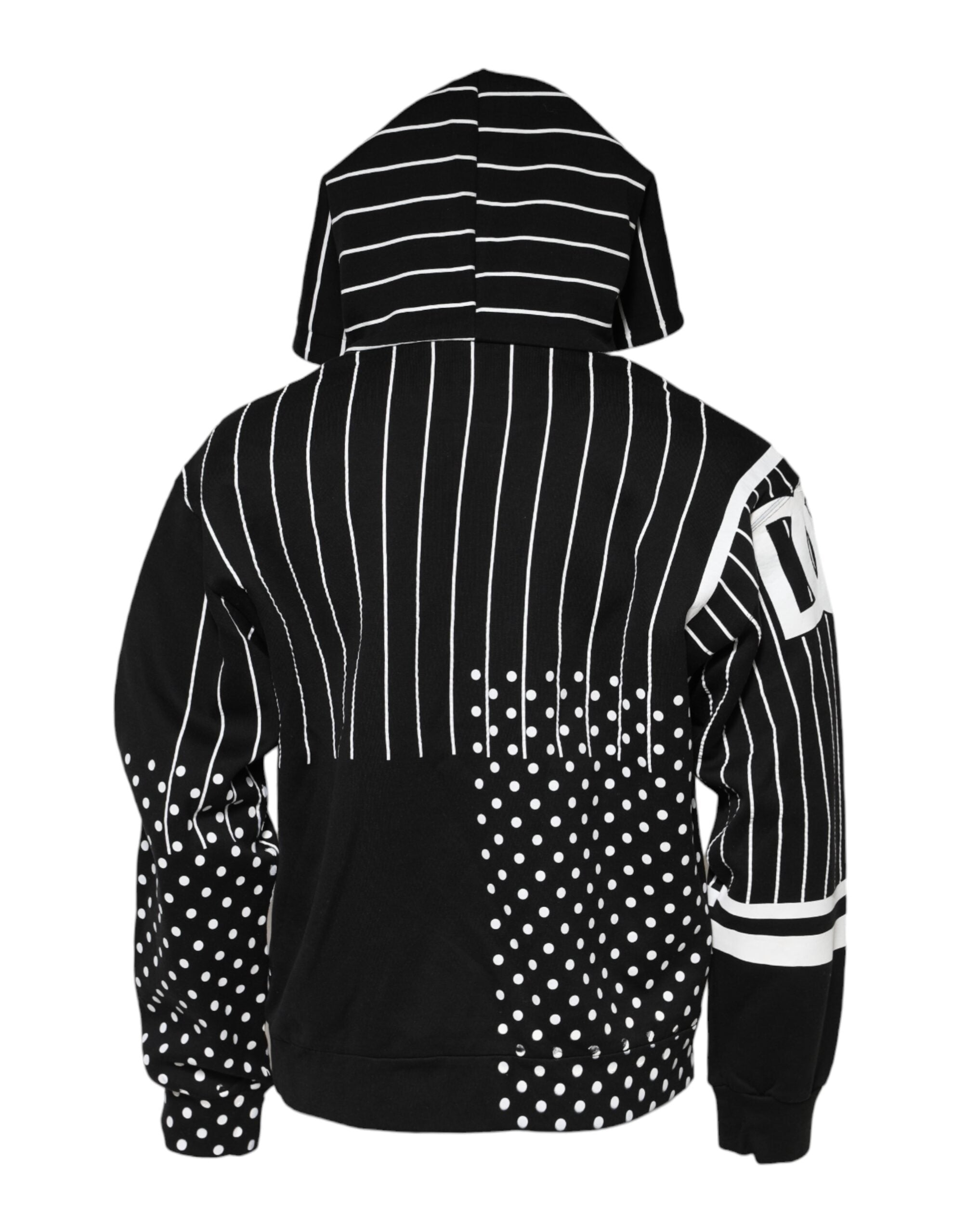 Dolce & Gabbana Black Stripes Hooded Men Sweatshirt Men's Sweater (Pre-Owned)