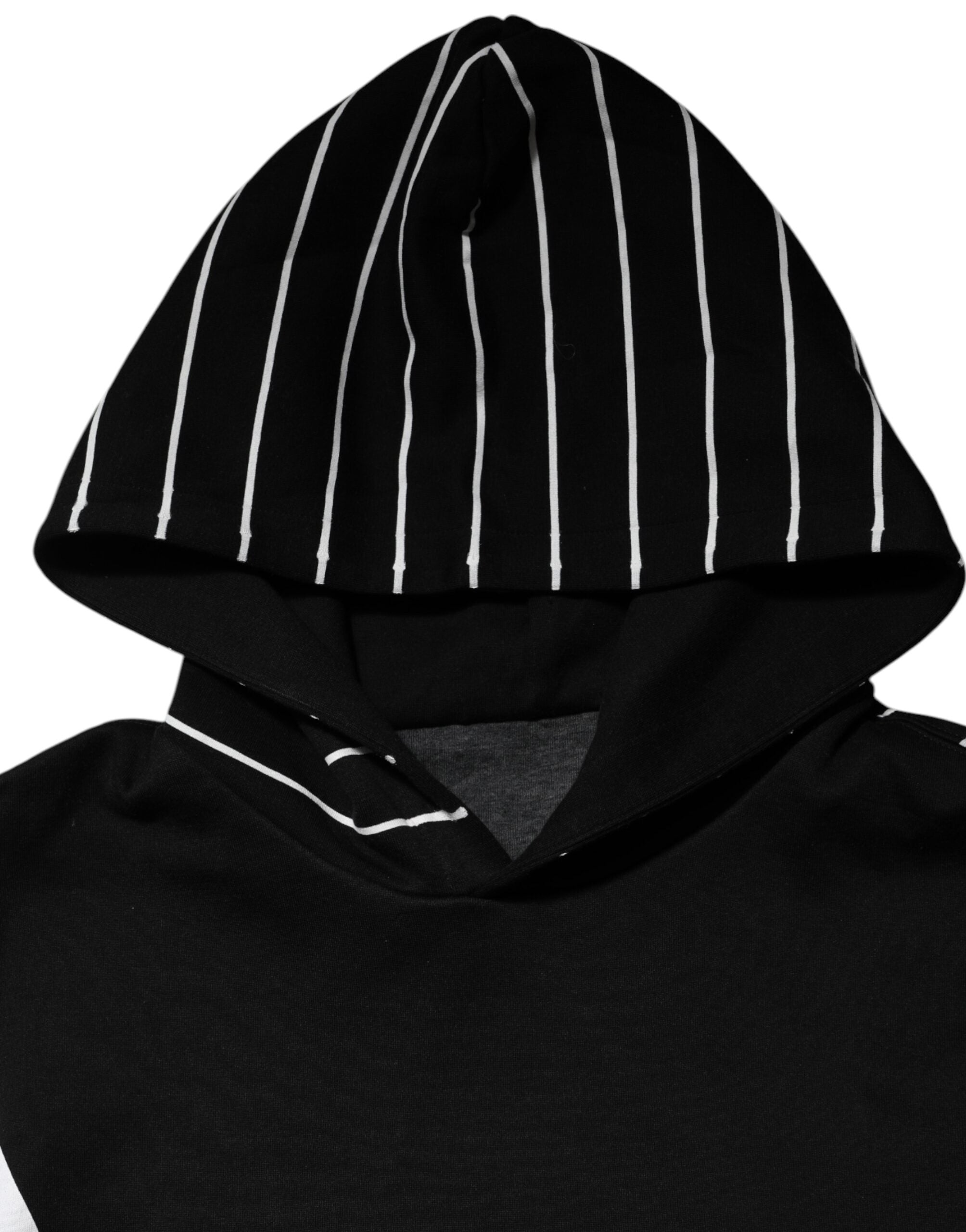 Dolce & Gabbana Black Stripes Hooded Men Sweatshirt Men's Sweater (Pre-Owned)