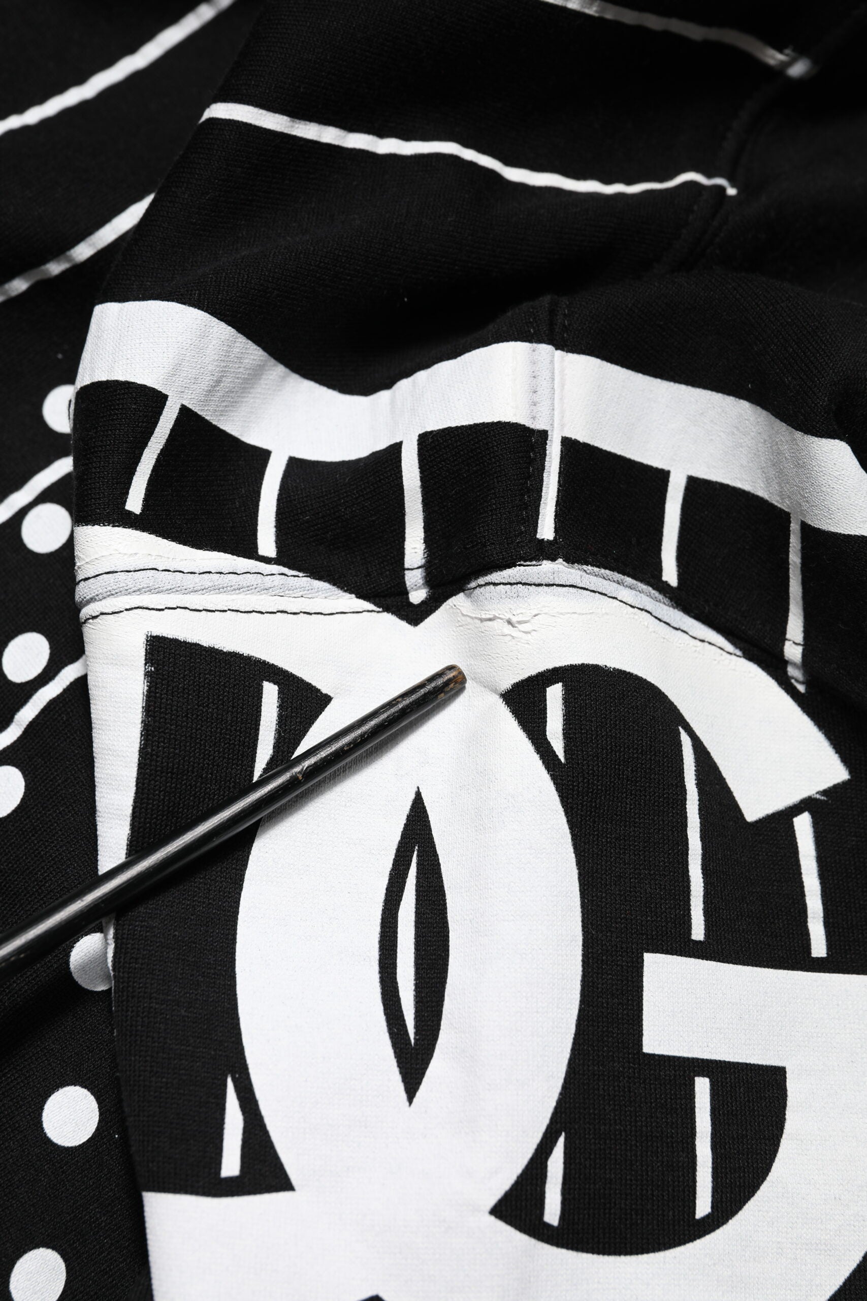 Dolce & Gabbana Black Stripes Hooded Men Sweatshirt Men's Sweater (Pre-Owned)