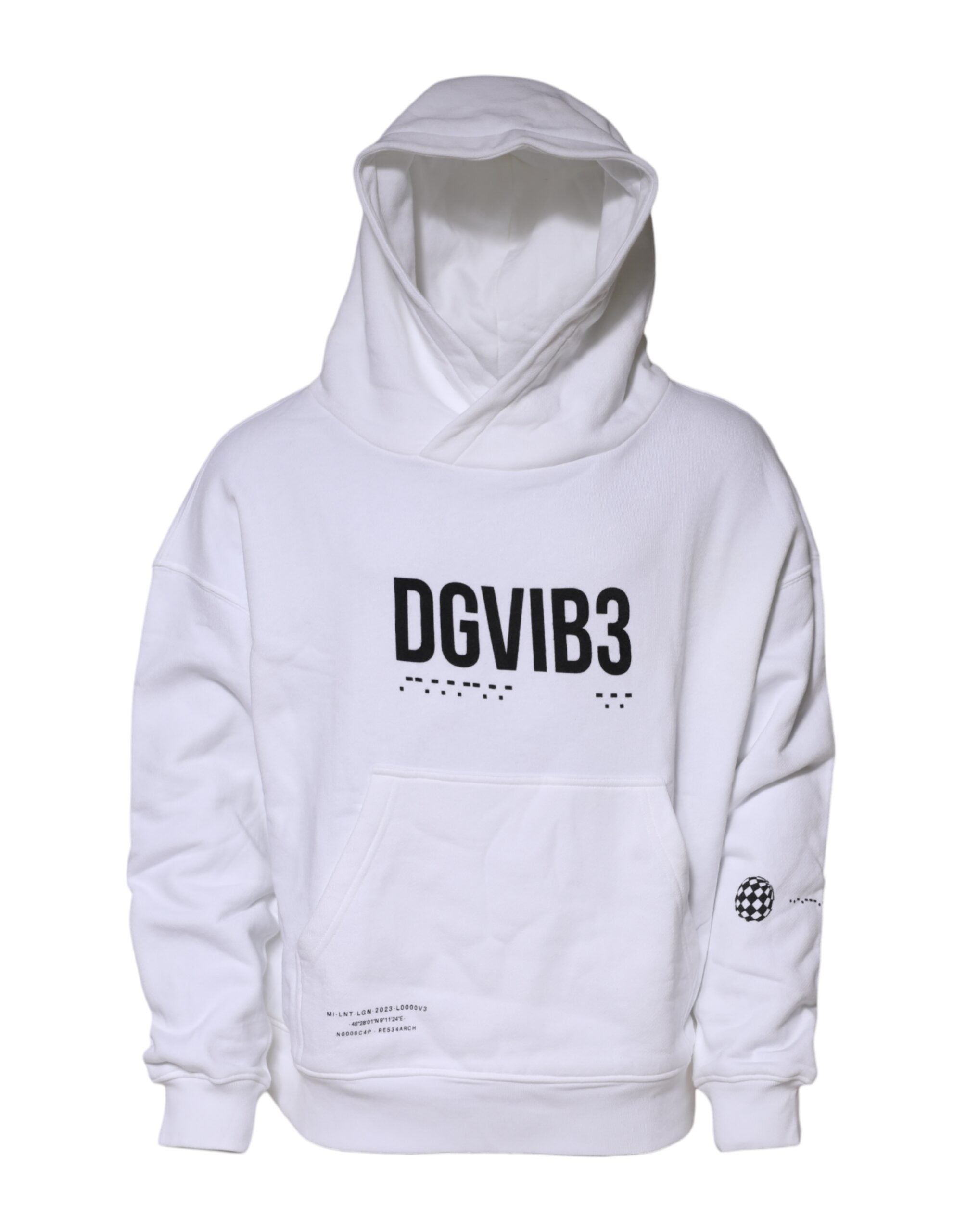 Dolce & Gabbana White DG Vib3 Hooded Men Sweatshirt Men's Sweater