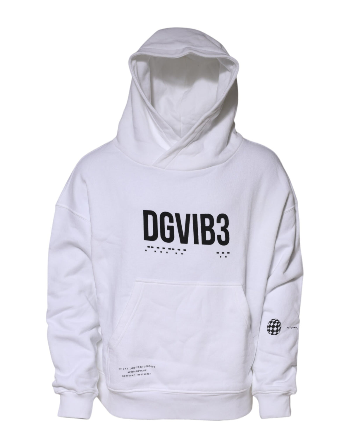 Dolce & Gabbana White DG Vib3 Hooded Men Sweatshirt Men's Sweater